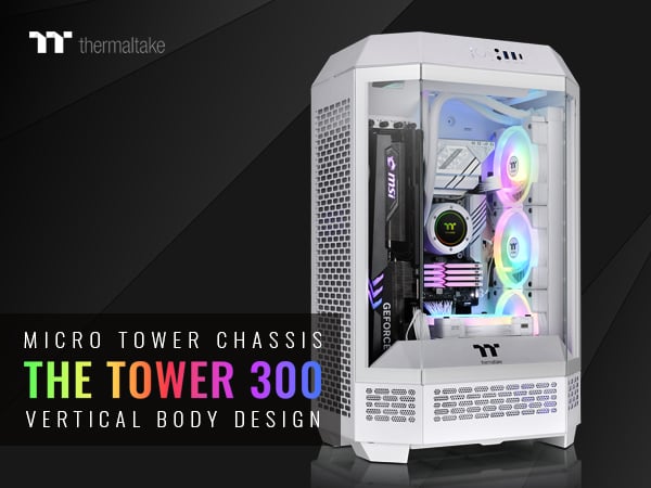 Thermaltake Tower 300 Snow Micro-ATX Case; 2x140mm CT Fan Included